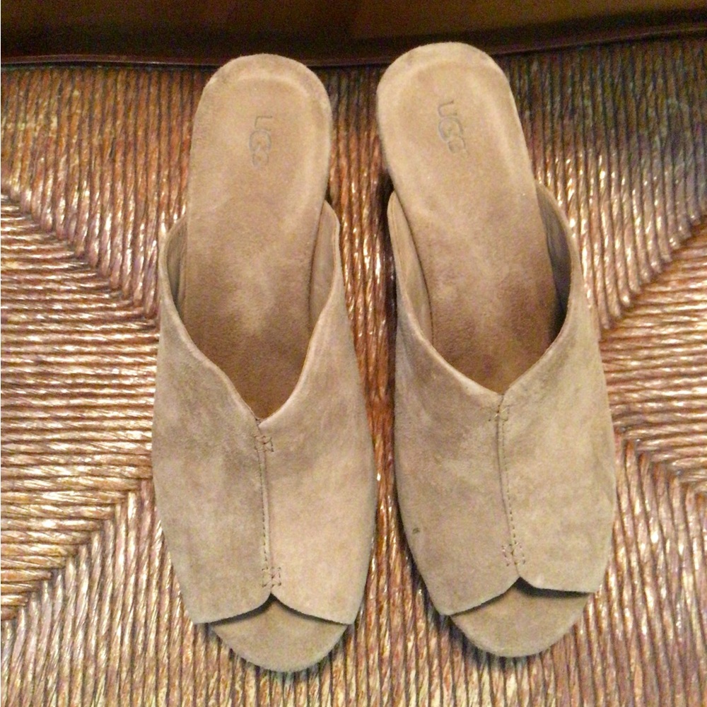 Tan Suede Wedge Sandals